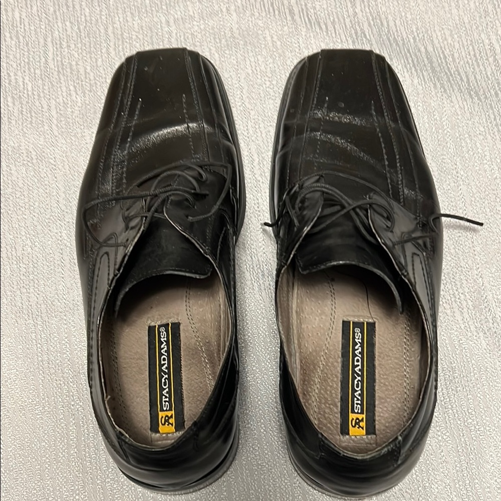 Stacy Adams Black Oxford Dress Shoes with Square Toe